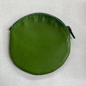 ROUND COIN BAGS leather purse with zipper!